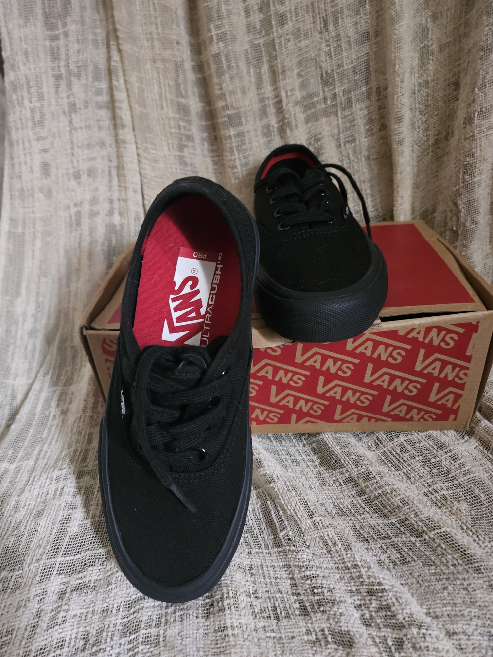 Vans Authentic Canvas Black Sneakers with Ultra Cush Insole - Women's 5.5